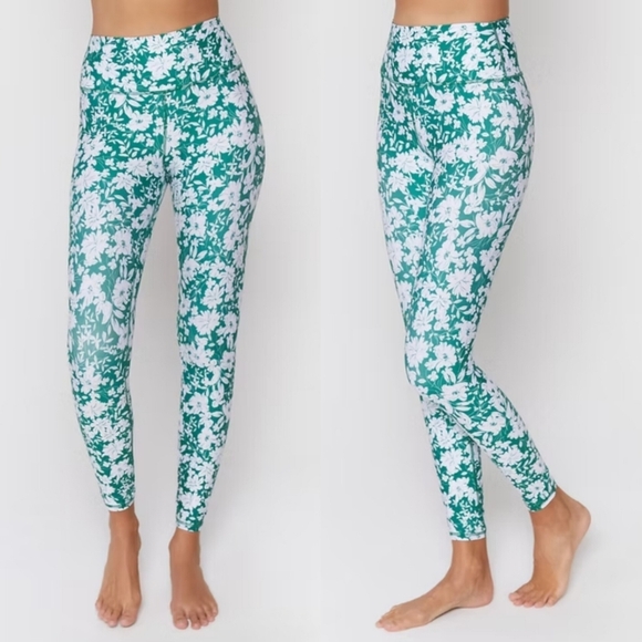 SPIRITUAL GANGSTER Intent High Rise Leggings Verona Print Green White Women Sz M - Picture 1 of 11